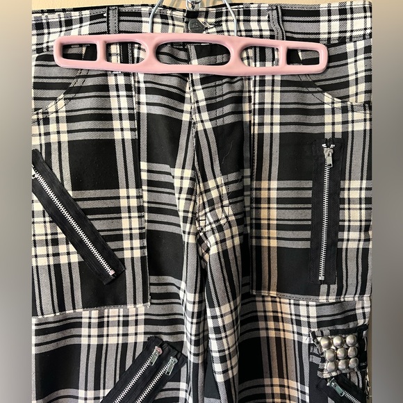 Tiger of London 32”x32” black and white plaid zip bondage pants. - Picture 4 of 10